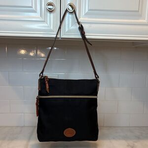 Dooney & Bourke Purse Handbag Canvas Leather-Trimmed Shoulder Bag Pocketbook